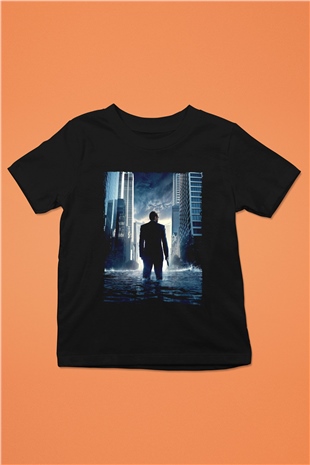 Unisex Başlangıç (Inception) Baskılı Siyah Çocuk Tişört