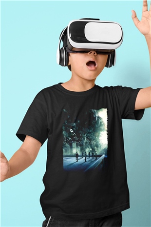 Unisex Başlangıç (Inception) Baskılı Siyah Çocuk Tshirt