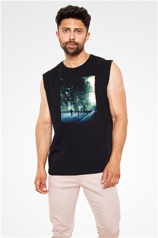 Unisex Başlangıç (Inception) Baskılı Siyah Kolsuz Tshirt