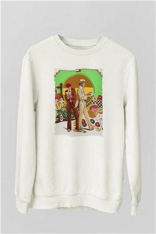 Unisex Belalılar (The Sting) Baskılı Beyaz Sweatshirt