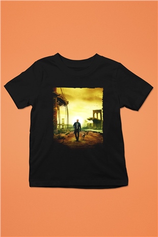 Unisex Ben Efsaneyim (I Am Legend) Baskılı Siyah Çocuk Tshirt