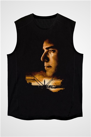 Unisex Bıçak Sırtı (Sling Blade) Baskılı Siyah Kolsuz T-shirt