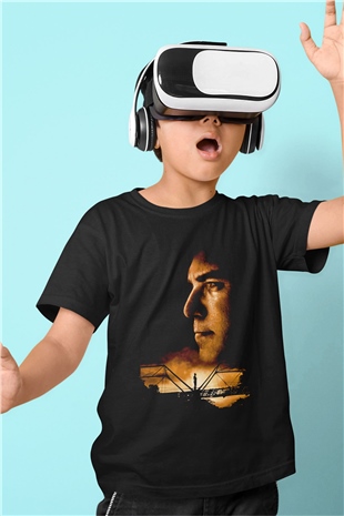 Unisex Bıçak Sırtı (Sling Blade) Baskılı Siyah Çocuk T-Shirt