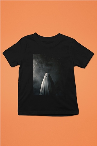 Unisex Bir Hayalet Hikâyesi (A Ghost Story) Baskılı Siyah Çocuk Tişört