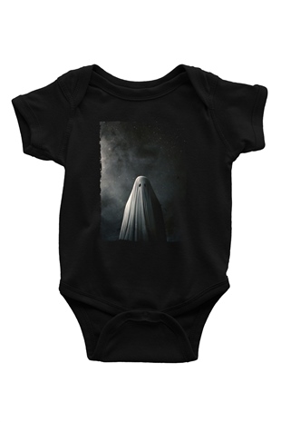 Unisex Bir Hayalet Hikâyesi (A Ghost Story) Baskılı Siyah Bebek Body - Zıbın