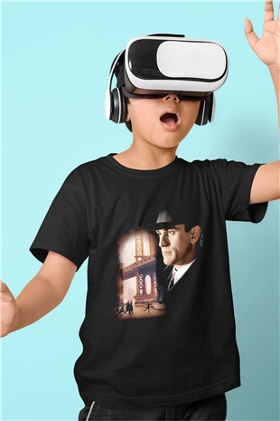 Unisex Bir Zamanlar Amerika (Once Upon a Time in America) Baskılı Siyah Çocuk Tshirt