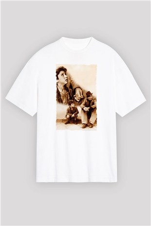 Unisex Bisiklet Hırsızları - Bicycle Thieves Baskılı Beyaz Oversize Oversize T-shirt