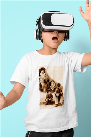 Unisex Bisiklet Hırsızları - Bicycle Thieves Baskılı Beyaz Çocuk Tshirt