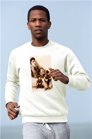 Unisex Bisiklet Hırsızları - Bicycle Thieves Baskılı Beyaz Sweatshirt