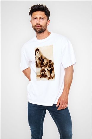 Unisex Bisiklet Hırsızları - Bicycle Thieves Baskılı Beyaz Oversize Oversize T-shirt
