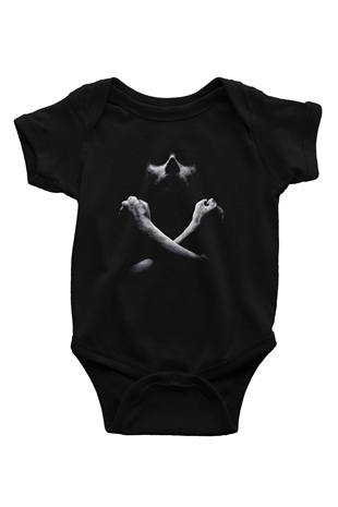 Unisex Black Sails Baskılı Siyah Bebek Body - Zıbın