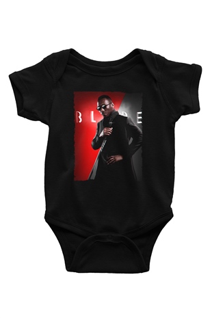 Unisex Blade Baskılı Siyah Bebek Body - Zıbın