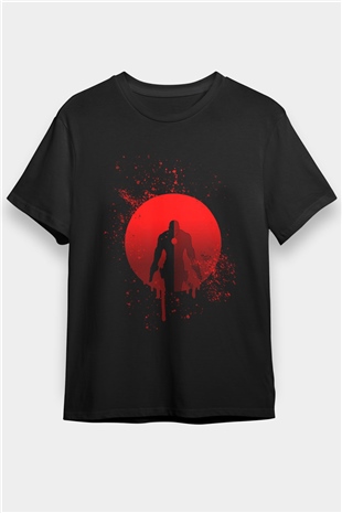 Bloodshot Baskılı Siyah T-Shirt