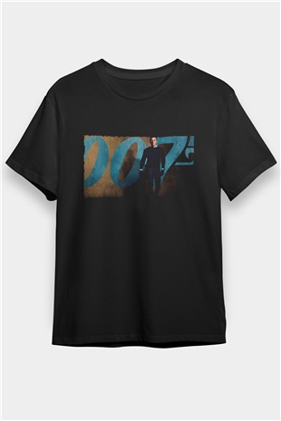 Bond 25 (No Time to Die) Baskılı Siyah Tişört