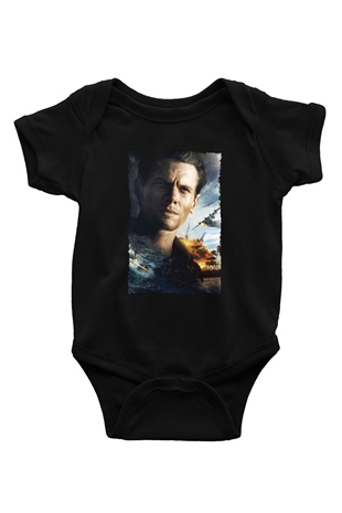 Unisex Boyun Eğmez (Unbroken) Baskılı Siyah Bebek Body - Zıbın