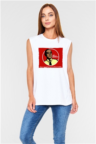 Unisex Breaking Bad Baskılı Beyaz Kolsuz Tişört