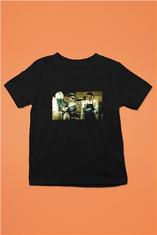 Unisex Breaking Bad Baskılı Siyah Çocuk T-shirt