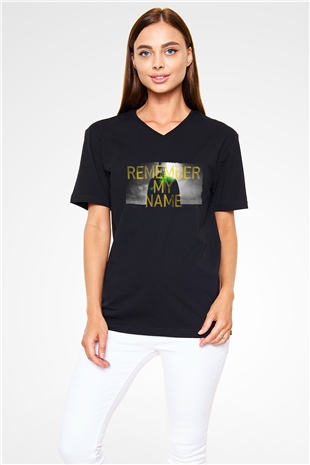Unisex Breaking Bad Baskılı Siyah V Yaka Tshirt