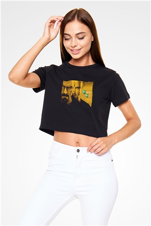 Unisex Breaking Bad Siyah Unisex Crop Top Tshirt
