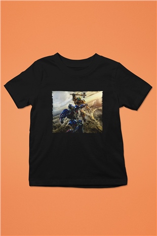 Unisex Bumblebee Baskılı Siyah Çocuk Tshirt