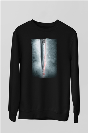 Unisex Cesur Yürek (Braveheart) Baskılı Siyah Sweatshirt