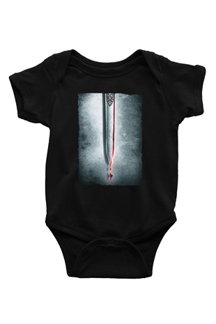 Unisex Cesur Yürek (Braveheart) Baskılı Siyah Bebek Body - Zıbın