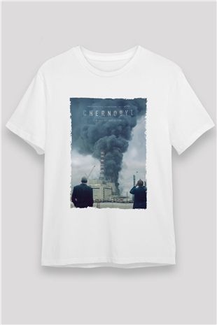 Chernobyl Baskılı Beyaz Tişört