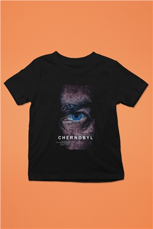 Unisex Chernobyl Baskılı Siyah Çocuk Tshirt