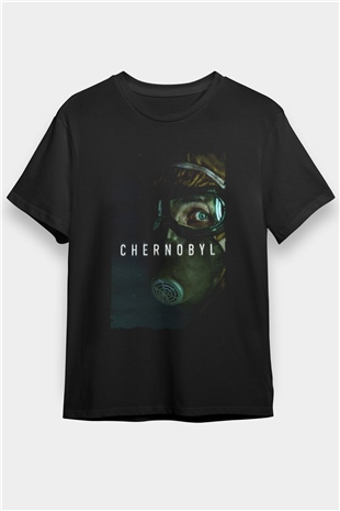 Chernobyl Baskılı Siyah Tişört