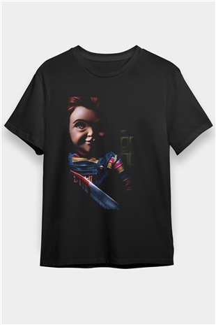 Chucky (Childs Play) Baskılı Siyah Tshirt