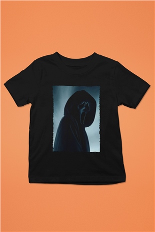 Unisex Çığlık (Scream) Baskılı Siyah Çocuk Tshirt