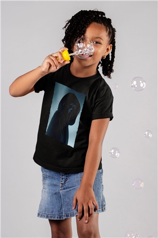 Unisex Çığlık (Scream) Baskılı Siyah Çocuk Tshirt