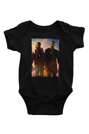 Unisex Çılgın İkili 3 (Bad Boys for Life) Baskılı Siyah Bebek Body - Zıbın