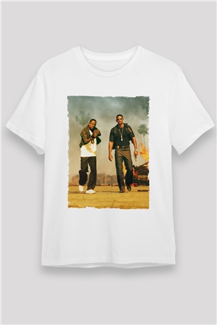 Çılgın İkili - Bad Boys Baskılı Beyaz Tshirt
