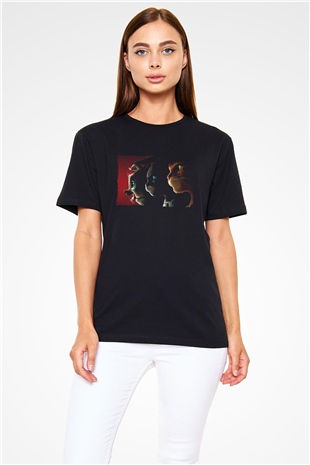 Çizmeli Kedi (Puss in Boots) Baskılı Siyah T-Shirt