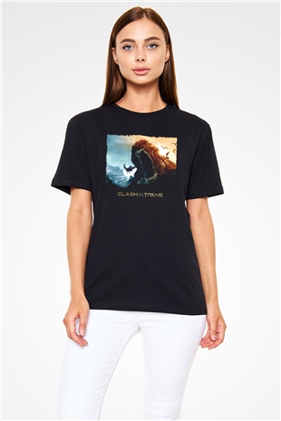 Clash of the Titans Baskılı Siyah Tshirt