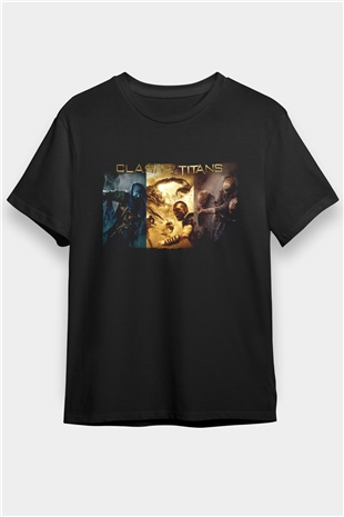 Clash of the Titans Baskılı Siyah Tshirt