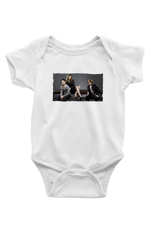 Unisex Daniel Radcliffe - Emma Watson and Rupert Grint Baskılı Bebek Body - Zıbın