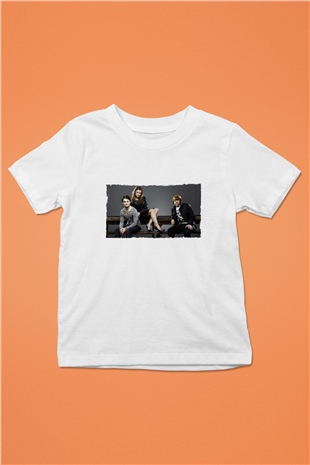 Unisex Daniel Radcliffe - Emma Watson and Rupert Grint Baskılı Beyaz Çocuk Tişört