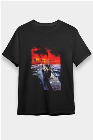 Das Boot Baskılı Siyah Tshirt