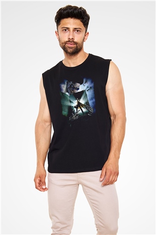 Unisex Demon Knight (Tales from the Crypt Demon Knight) Baskılı Siyah Kolsuz Tişört
