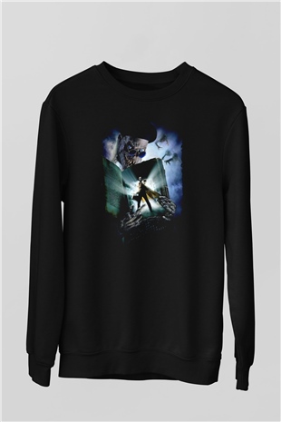 Unisex Demon Knight (Tales from the Crypt Demon Knight) Baskılı Siyah Sweatshirt