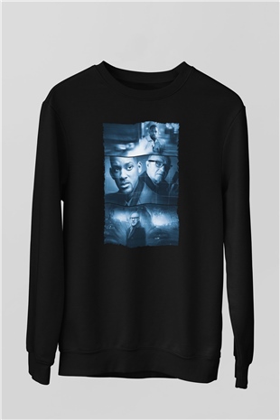 Unisex Devlet Düşmanı (Enemy of the State) Baskılı Siyah Sweatshirt