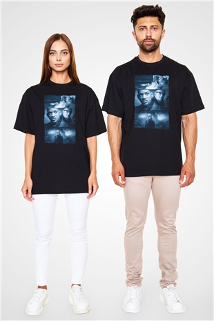 Unisex Devlet Düşmanı (Enemy of the State) Baskılı Siyah Oversize Tshirt