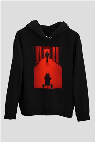 Unisex Doktor Uyku (Doctor Sleep) Baskılı Siyah Kapüşonlu Sweatshirt