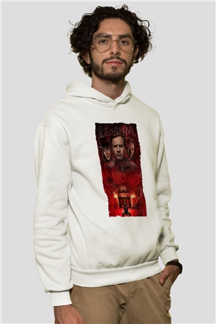 Unisex Doktor Uyku - Doctor Sleep Baskılı Beyaz Kapüşonlu Sweatshirt