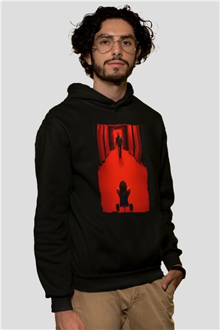 Unisex Doktor Uyku (Doctor Sleep) Baskılı Siyah Kapüşonlu Sweatshirt