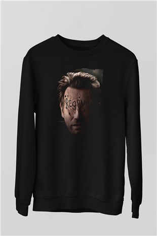 Unisex Doktor Uyku (Doctor Sleep) Baskılı Siyah Sweatshirt