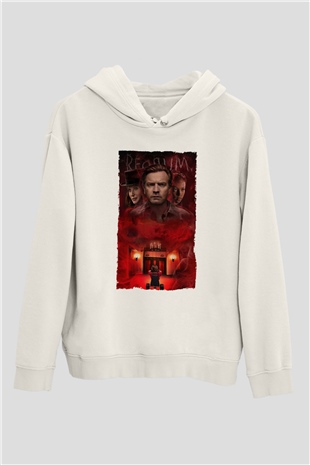 Unisex Doktor Uyku - Doctor Sleep Baskılı Beyaz Kapüşonlu Sweatshirt