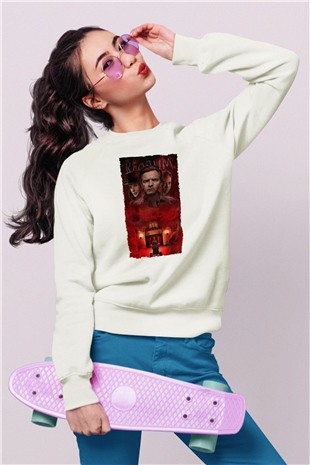 Unisex Doktor Uyku - Doctor Sleep Baskılı Beyaz Sweatshirt